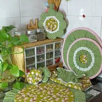 دوخت انواع سرویس آشپزخانه و عروس|سفره، حوله، دستمال آشپزخانه|قم, نیروگاه|دیوار