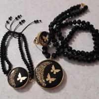 ست و نیم ست ، دستبند و گردنبند با هنر رزین|بدلیجات|زنجان, |دیوار