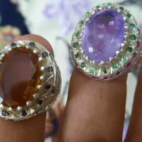 دو تا انگشتر زیبا معدنی با رکاب دست ساز