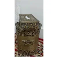 سطل زباله و جا دستمال برنز