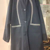 مانتو وشلوارومقنعه سرمه ای