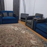 مبل هفت نفره راحتی با دسته چوبی