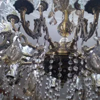 لوستر برنجی ۱۴ شاخه دوبل یعنی ۲۸ تا لامپ میخوره|لوستر و چراغ آویز|نظرآباد, نظرآباد|دیوار