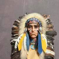 ماسک سرخ پوستی قدیمی ارزشمند|کلکسیون اشیاء عتیقه|گنبد کاووس, |دیوار