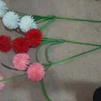 گل مصنوعی داوودی  سه شاخه سه تایی کامل نو و سالم