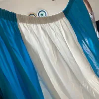 پرده ۱/۵متری دو رنگ سفید آبی|پرده، رانر، رومیزی|تهران, منیریه|دیوار