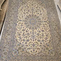 فرش دستبافت پشم گل ابریشم ۶ متری کاشان