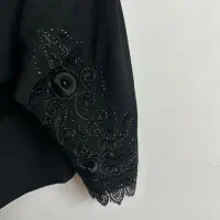 چادر مانتویی استین دار کار شده  کرپ اعلا نو نو