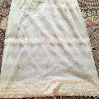 پرده سفید شیری  شاین دار