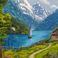 تابلو نقاشی رنگ روغن طبیعت|تابلو، نقاشی، عکس|قائم‌شهر, |دیوار