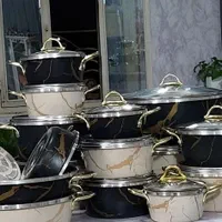 قابلمه تفلون زنبوری19تیکه قابلمه 20نفره دسته طلایی|ظروف پخت‌وپز|یزد, |دیوار