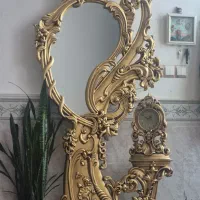 ایینه وساعت ایستاده چوبی