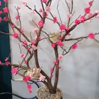 درختچه طبیعی همراه با شکو فه های مصنوعی