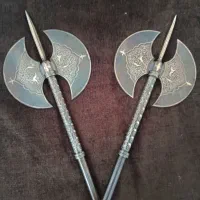 تبرزین فولادی نقره کوب|کلکسیون اشیاء عتیقه|خمینیشهر, |دیوار