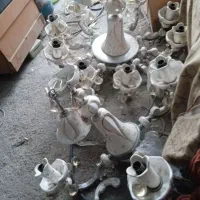 ۲عدد لوستر برنزو مخلوطی از برنز وچینی اصل|لوستر و چراغ آویز|ارومیه, |دیوار