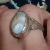 انگشتر رکاب نقره سنگ باباقوری اصل