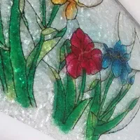 تابلو ویترای نقاشی سه گل|تابلو، نقاشی، عکس|هشتگرد, شهرک بعثت|دیوار