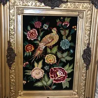 تابلو فرش دستبافت گل و مرغ