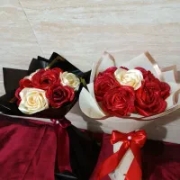 فروش دو دسته گل روبانی ۷ شاخه آماده|گل مصنوعی|برازجان, |دیوار