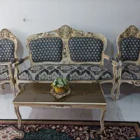 مبل استیل 9نفره چوب راش اصل|مبلمان خانگی و میز عسلی|ماهدشت, |دیوار