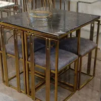 صندلی کافه رستوران میز ناهارخوری ۴نفره فلزی کمجا