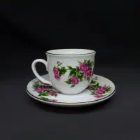 فنجون نلبکی چینی گل سرخی