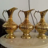 آفتابه لگن برنز تنگ برنز استکان و قندان گالشدار