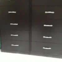 ۲ عدد دراور ۵ کشو MDF ریلی، کشوی اول قفل‌دار