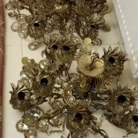 جفت لوستر برنزی ده شعله