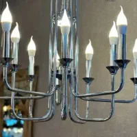 لوستر عصایی ۱۰شعله مشکی مات