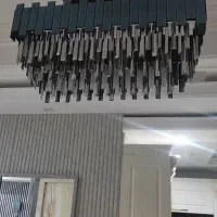 لوستر کاردی آینه ای مشکی و برفی|لوستر و چراغ آویز|کرج, عظیمیه|دیوار