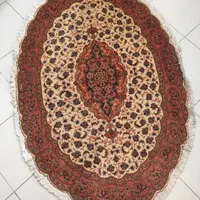 قالیچه دستباف بسیار نفیس چله نخ گل ابریشم|فرش|تهران, شکوفه|دیوار
