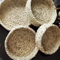 زیرقابلمه وزیر بشقابی وسبدمیوه وسبزی حصیری|ظروف سرو و پذیرایی|اراک, |دیوار