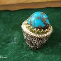 انگشتر فیروزه و در نجف دست ساز کار استاد عباسی