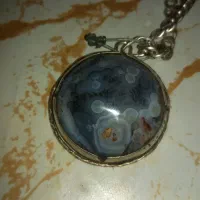 فروش گردنبند نقره با سنگ شجر