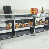 قفسه ویترین شیشه ای ام دی اف|کتابخانه، شلف، قفسه‌های دیواری|خرم‌آباد, |دیوار