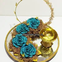 سینی حنا،دسته گل،تزئینات حنابندان|صنایع دستی و سایر لوازم تزئینی|شیراز, شهرک گلها|دیوار