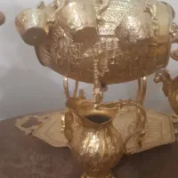 سماور برقی مسی به همراه سماور کوچک و شربت خوری|سماور، چای‌ساز، قهوه‌ساز|تهران, پونک|دیوار