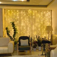 چراغ خواب ایستاده و ریسه پرده ای 16 شاخه