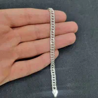 دستبند نقره مردانه ایتالیایی ITALY کارتیه دوبل