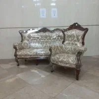 مبل هفت نفره چوب گردو در حد نو