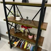 شلف مدرن چوب و فلز|کتابخانه، شلف، قفسههای دیواری|رشت, توشیبا|دیوار