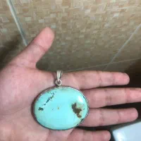 پلاک ۵۰ گرمی فیروزه نیشابوری با رکاب پلاک