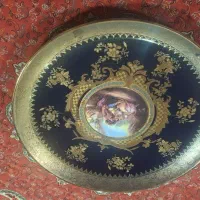 بشقاب لیلی مجنون سورمه ای طلایی