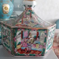 باقلوا خوری چینی گل مرغی آنتیک نقاشی کار دست قدیمی