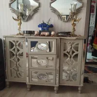 ست آینه کنسول و میز تلویزیون آینه کاری شده