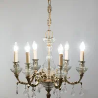 لوستر شش شاخه برنز شیک و سالم