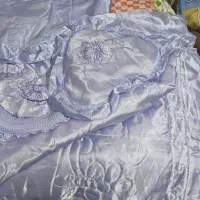 روتختی دو نفره جنس ساتن رنگ یاسی