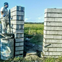 معماربنایی بلوک چینی سیمانکاری سیاه و سفید...|خدمات پیشه و مهارت|صومعه‌سرا, |دیوار