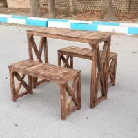 میزوصندلی کافه ای ۴نفره کمجا نیمکتی